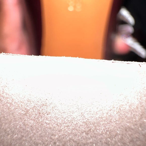 - [ ] Burgundy leather Chloé round-toe pumps with brass hardware, stacked heel - Picture 8 of 8